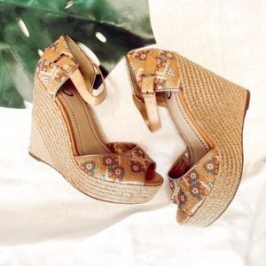Circus Sam Edelman Natural Gold Espadrille Wedge